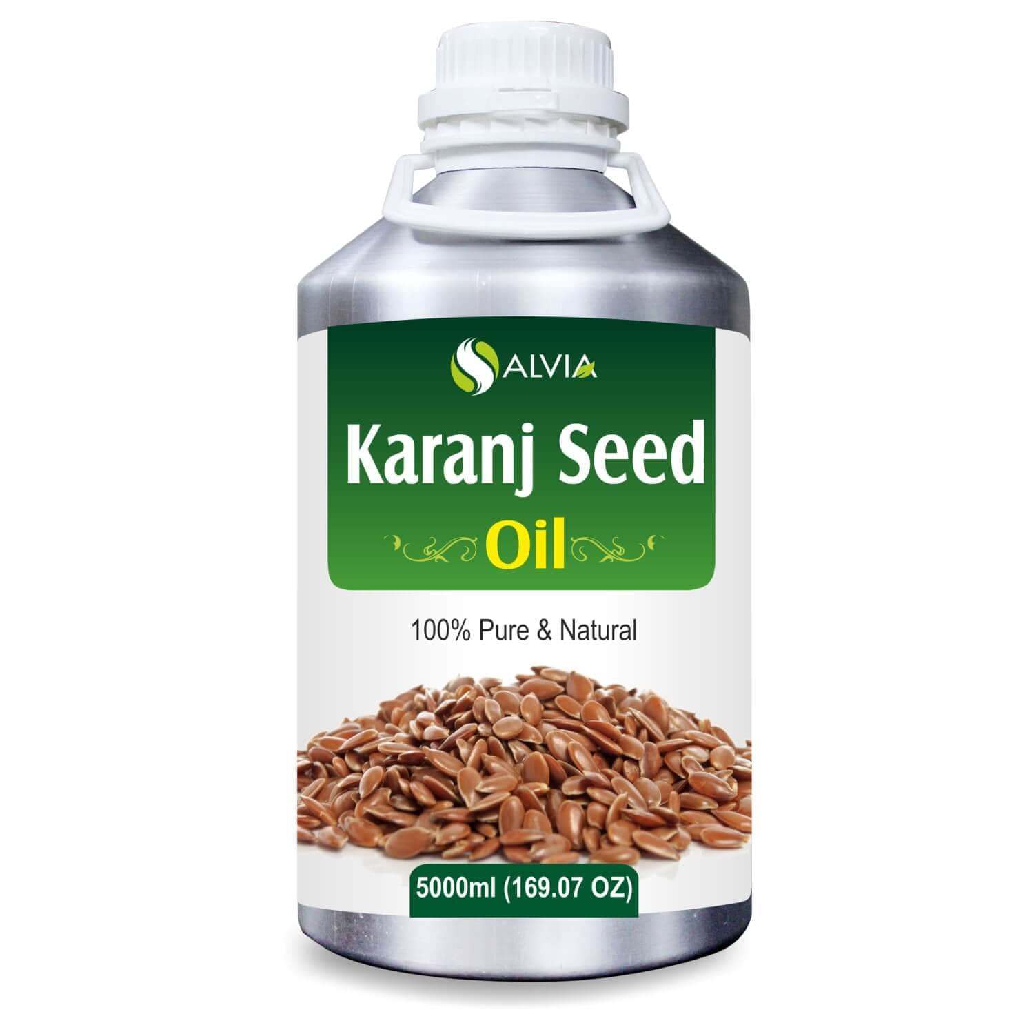 Salvia Natural Carrier Oils 5000ml Karanj Seed Oil (Pongamia glabra) 100% Pure & Natural Uncut Carrier Oil Promotes Wound Healing, Insecticidal Properties, Manages Dandruff & Skin Issues